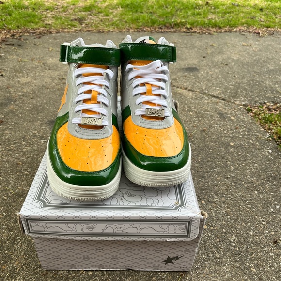 A Bathing Ape Bape Sta Mid Green Grey Orange - Picture 2 of 5